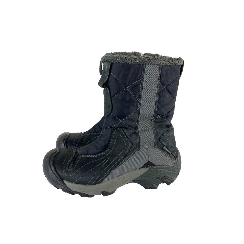 KEEN Womens Sz 6 Black Gray 'Betty' Quilted Insulated Winter Snow Boots‎
